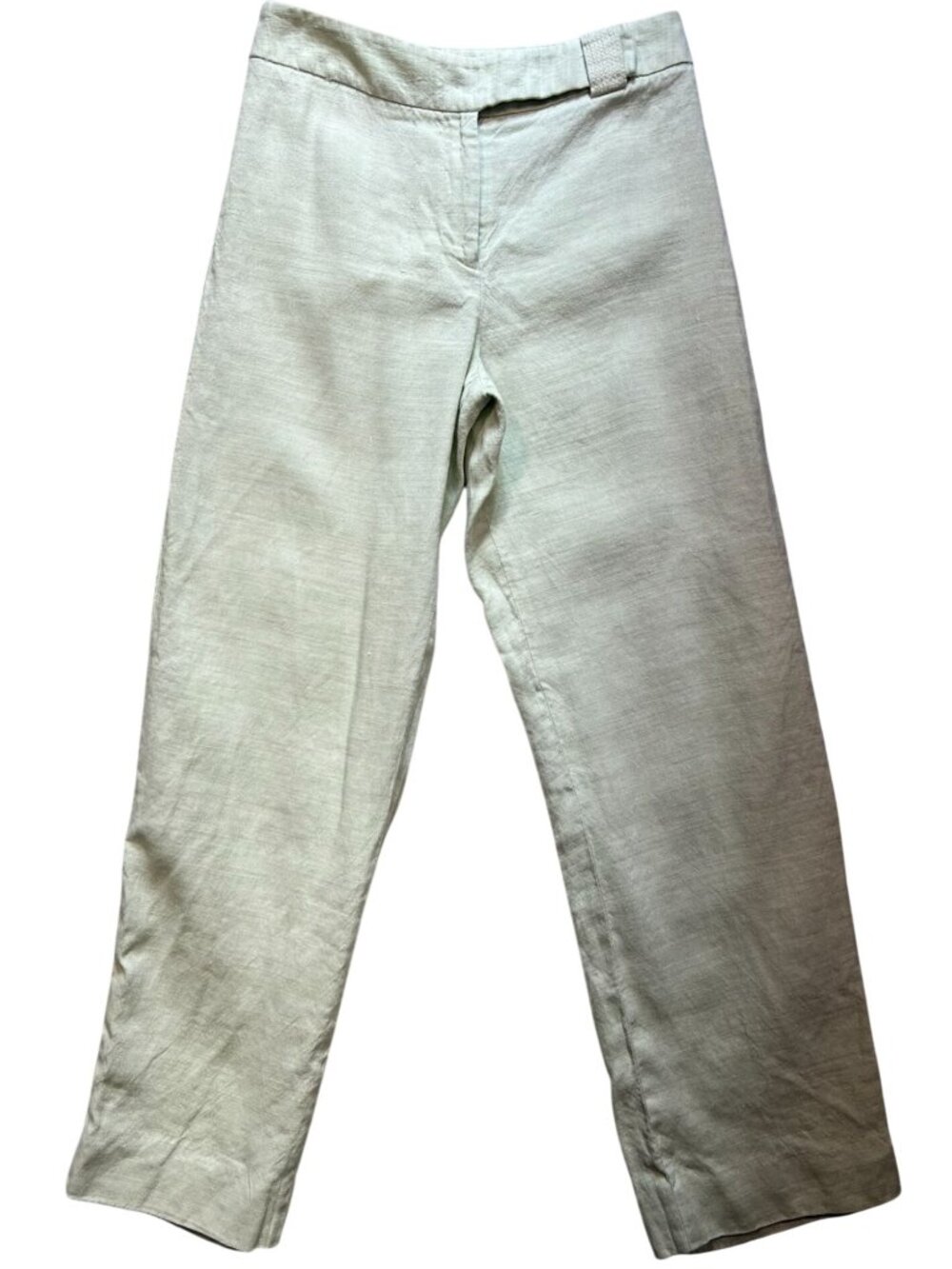 Ann Taylor Loft Women's Linen Blend Casual Pants Flat Front Size 2 Light Green